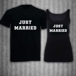 Just Married Black Vest and T-Shirt Set